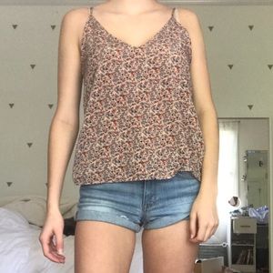Peach Floral Patterned Tank